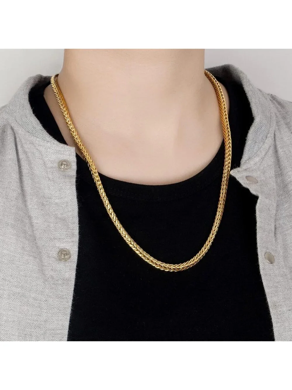Men's Golden 925 Sterling Silver Dragon Necklace 5mm Franco Curb Link Chain